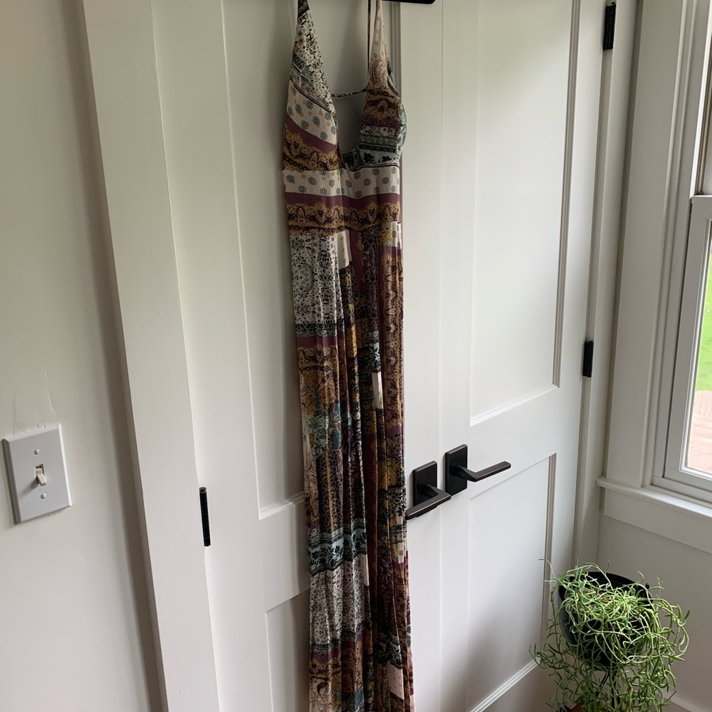 Free People Margarita Patchwork Wide Leg Jumpsuit Size 4 - Picture 4 of 9